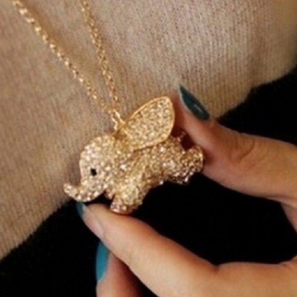 Jewelry - Cute Gold Baby Elephant Pendant